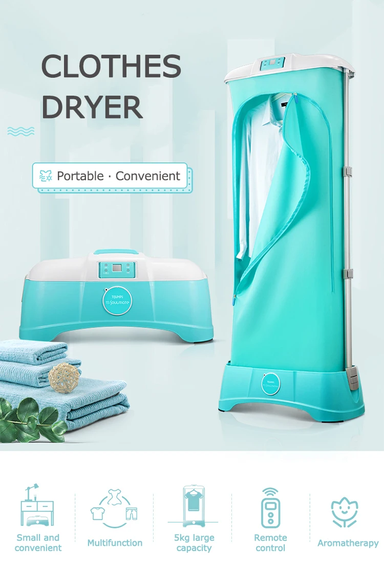 Hot selling blue green pink remote control multifunction baby clothes shoe small hot air portable cloth dryer