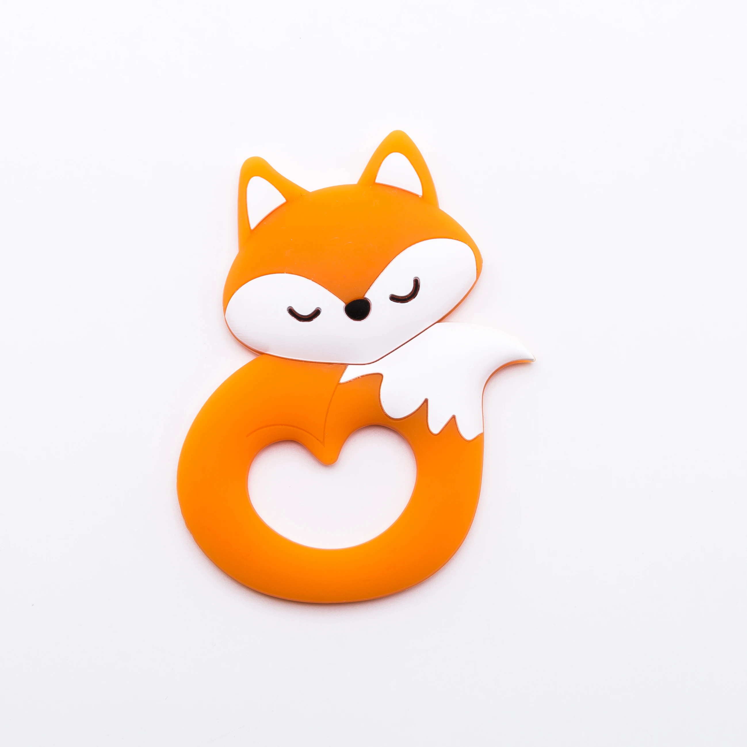 Новый пользовательский раунд/пустой/герметичная/одноразовые сушеная Лисий органический в форме животных Детские Прорезыватели для зубов силиконовый игрушки успокаивающее ребенка боль при прорезывании зубов
