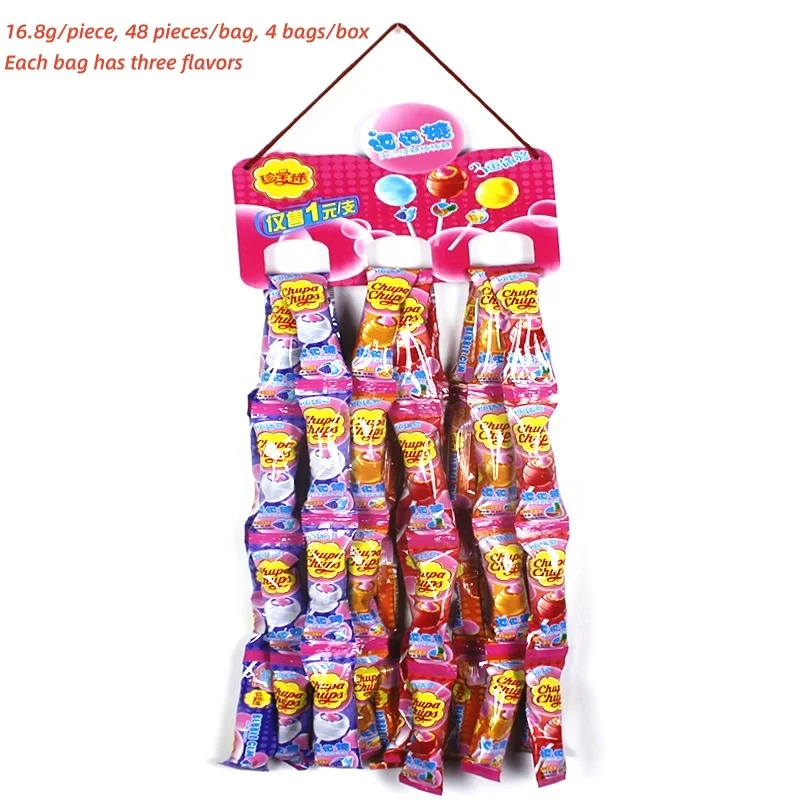 16g Various Fruit Flavor Hard Sandwich Sweet Candy Bubble Gum Lollipop Exotic Snacks