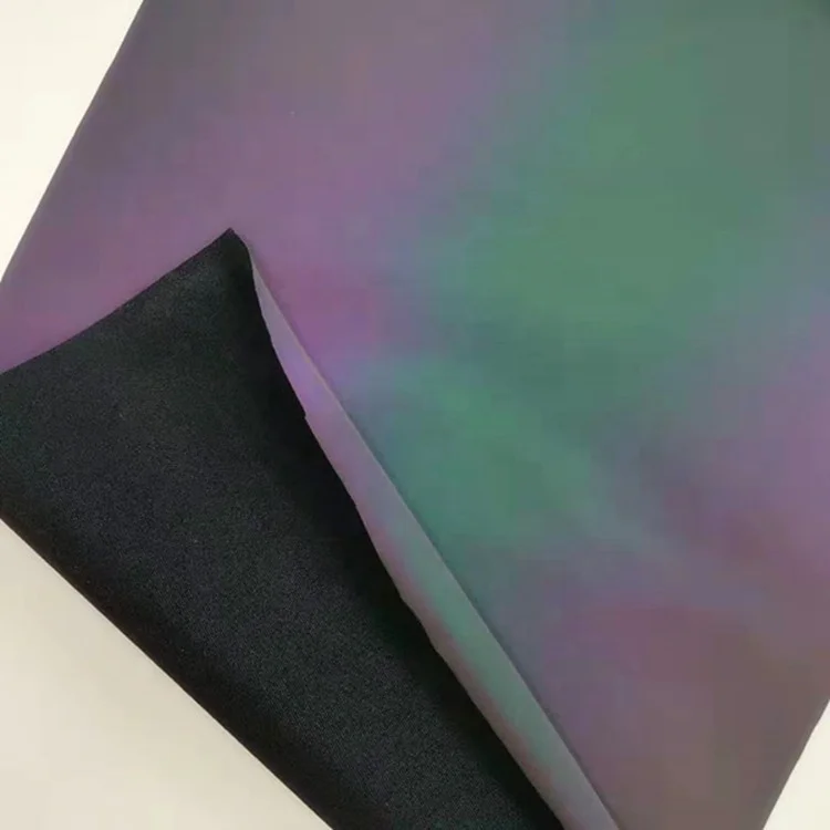 Wholesale Cheap Stretchable Rainbow Reflective Spandex Fabric for Fashion Clothing or Jacket