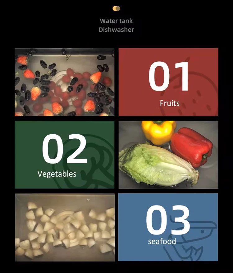 Luxury Kitchen Cabinet 304 Stainless Steel Multifunction Ultrasonic Sink Dishwasher Smart Kitchen Sink