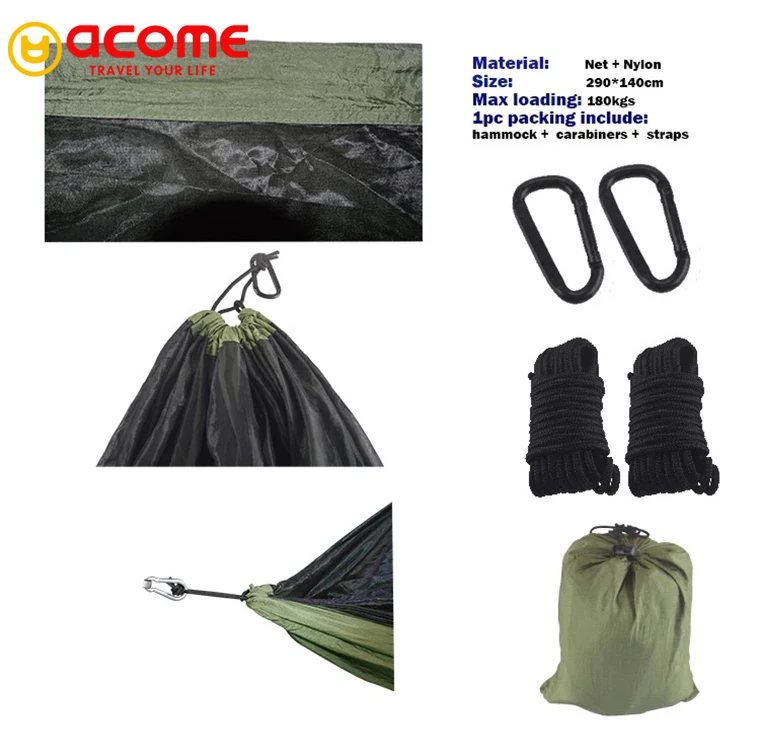 Уличный гамак для развлечений, высокопроизводительное Уличное оборудование для кемпинга с защитой от комаров, гамак