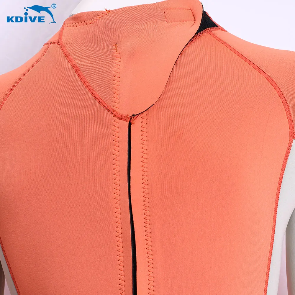 KDIVE Wholesale Customized 3MM Neoprene Back Zip Long Sleeve Wet Suit Smooth Skin Diving Surfing Clothes for Women