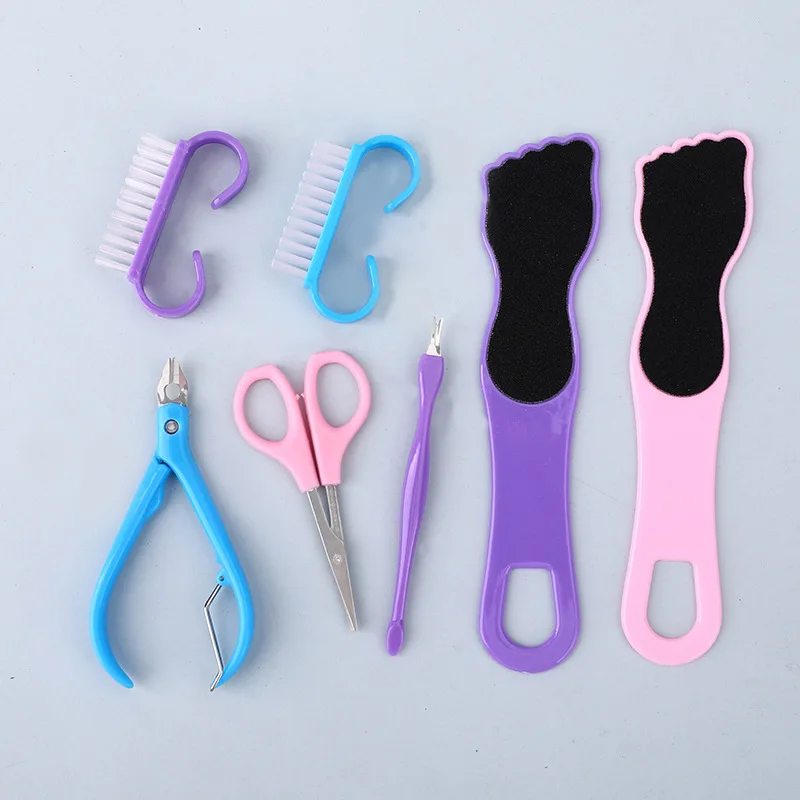 Wholesale Travel Nail Care Kit With Stainless Steel Fingernail Clippers Pedicure Toenail Trimmer Nail File Tweezers