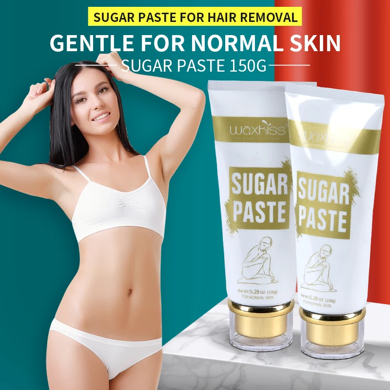 Waxkiss Sugar Wax Sugar Paste packaging  fast hair removal simple and easy to use  cheap 100%natural 150g DIY