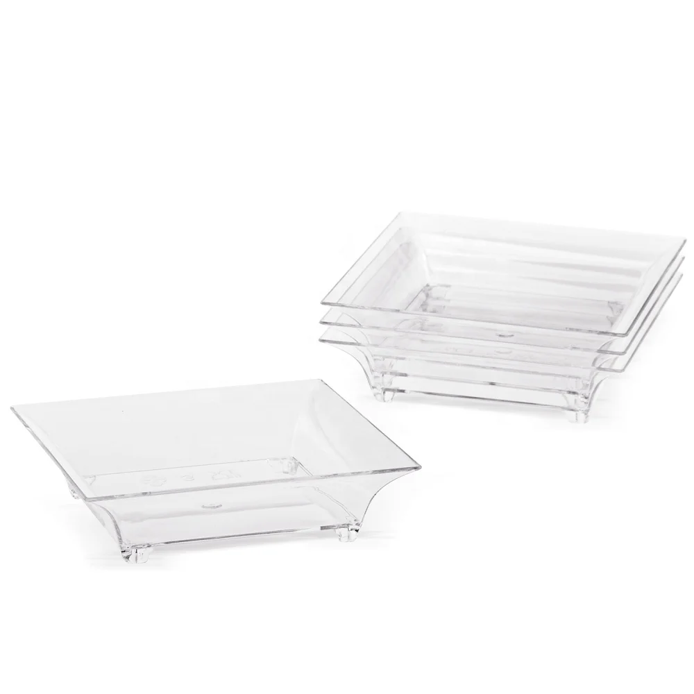 Dishwasher safe most popular products party clear PS disposable mini cheese plates for sale