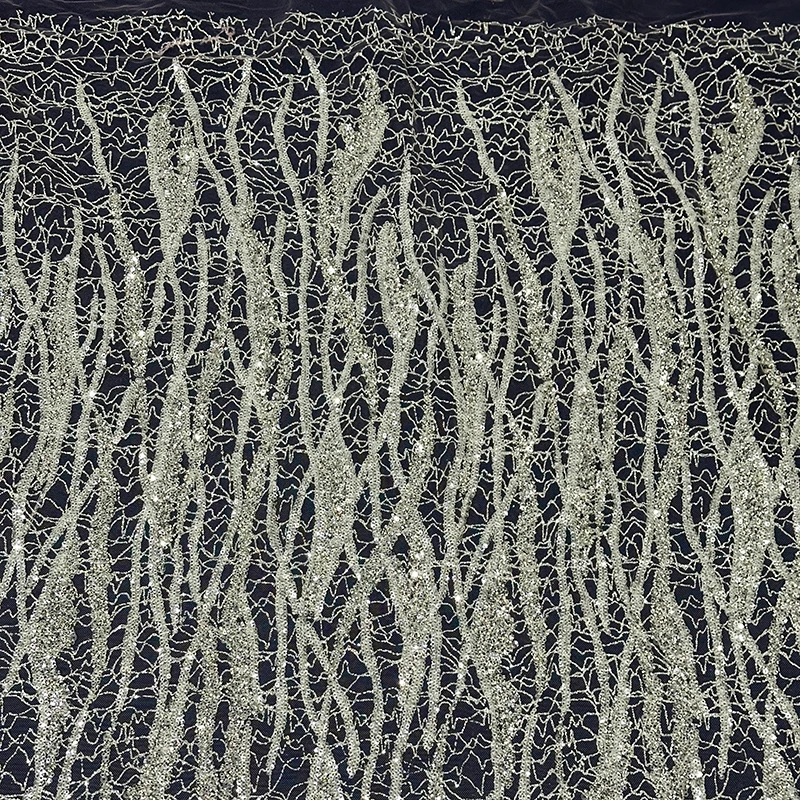 Hot sales china wholesale embroidery mesh crystal sequin lace fabric embroidered fabric for ladies african bridal lace fabric