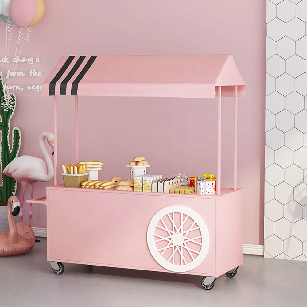 Candy Bar Cart Food Carts Party Decoration Wholesale factory fruit dessert cart for Modern Birthday Party