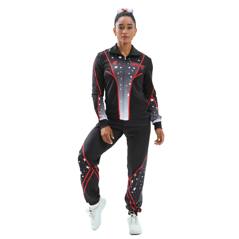 Latest Custom Training Cheerleading Warm Up Jacket And Pants