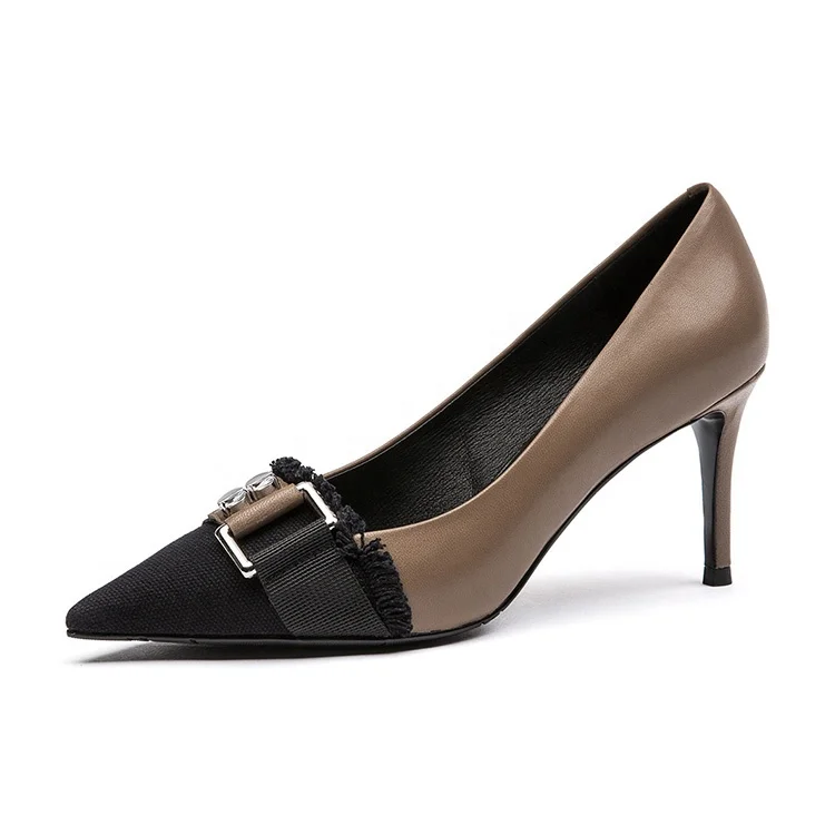 Fashion pointed toe ladies high heel leather shoes women high heel pump women shoes