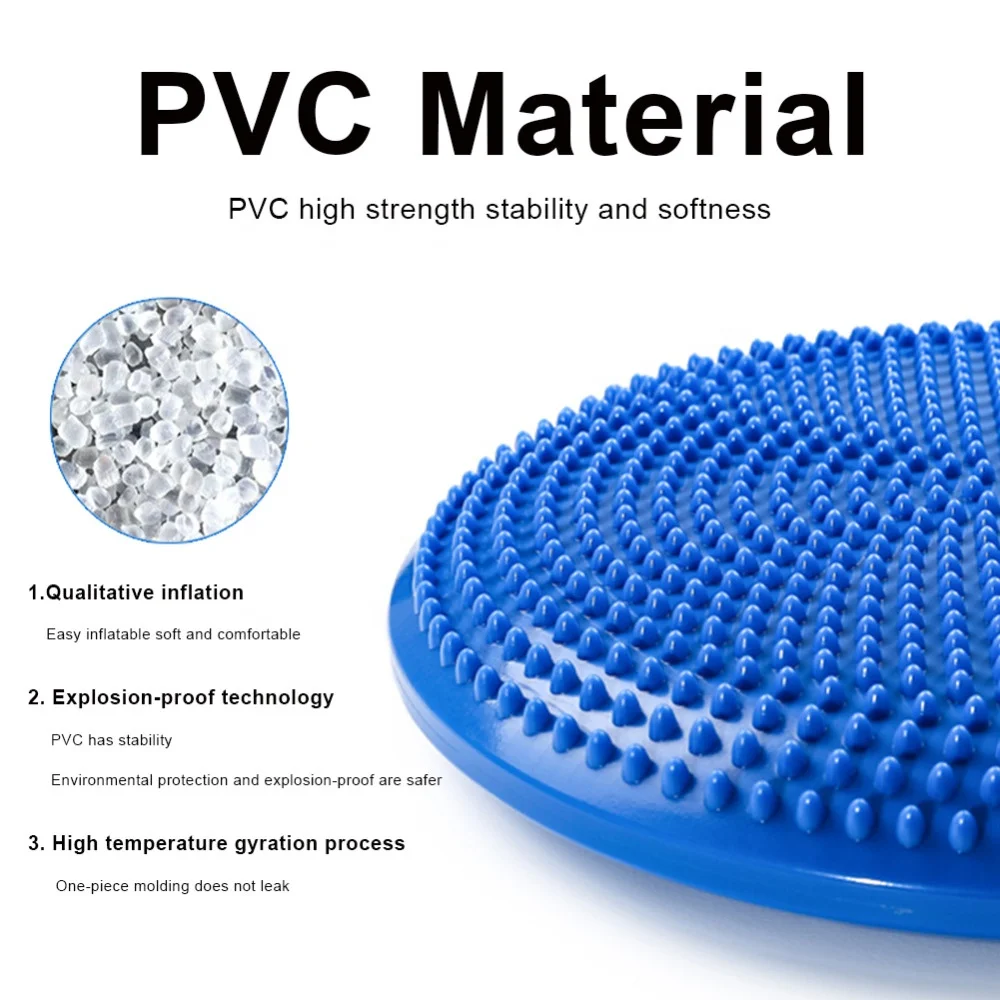 PVC Yoga Pilates Coordinating Functional Exercise Massage Inflatable Yoga Exercise Cushion Balancing Disk