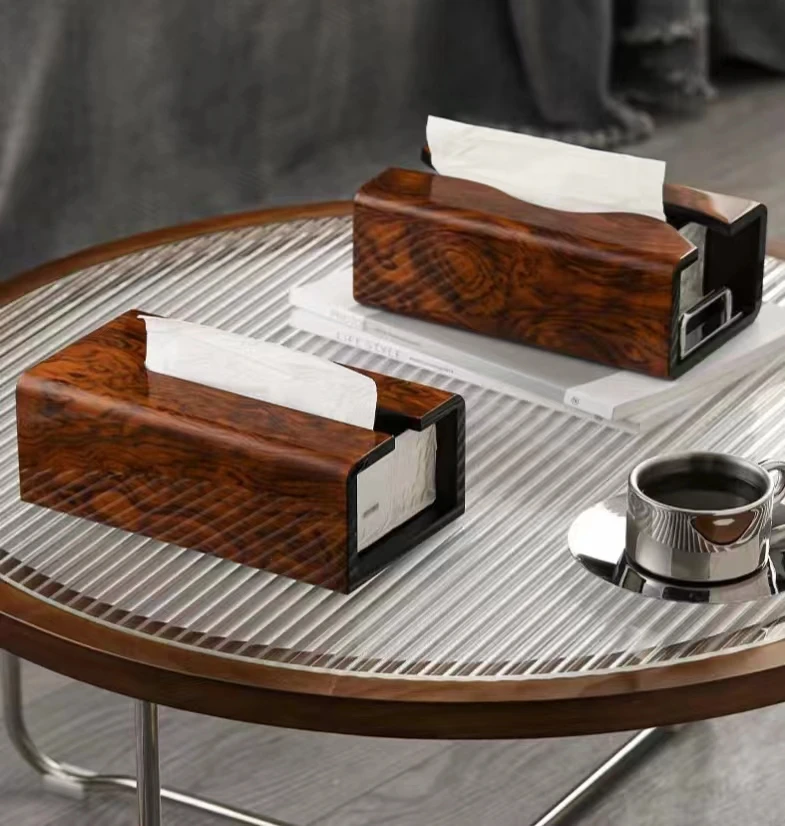 Piano paint high-end tissue box luxury version of light luxury smoking paper box high-end living room business ashtray set
