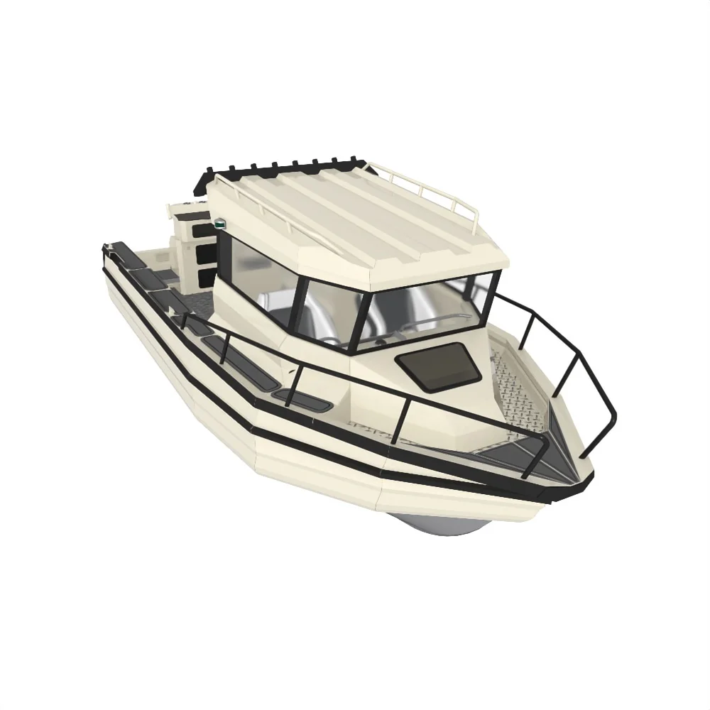Bright 24ft aluminum fishing vessel and speed boat