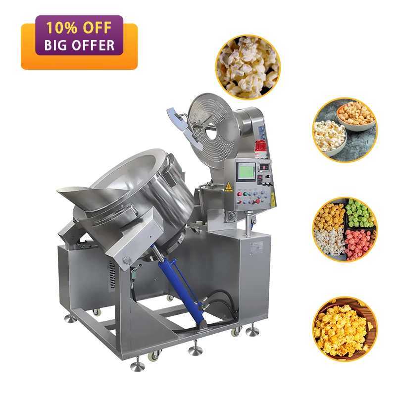 Full automatic popcorn making machine caramel industrial electric pop corn popcorn machine line corn popcorn machines