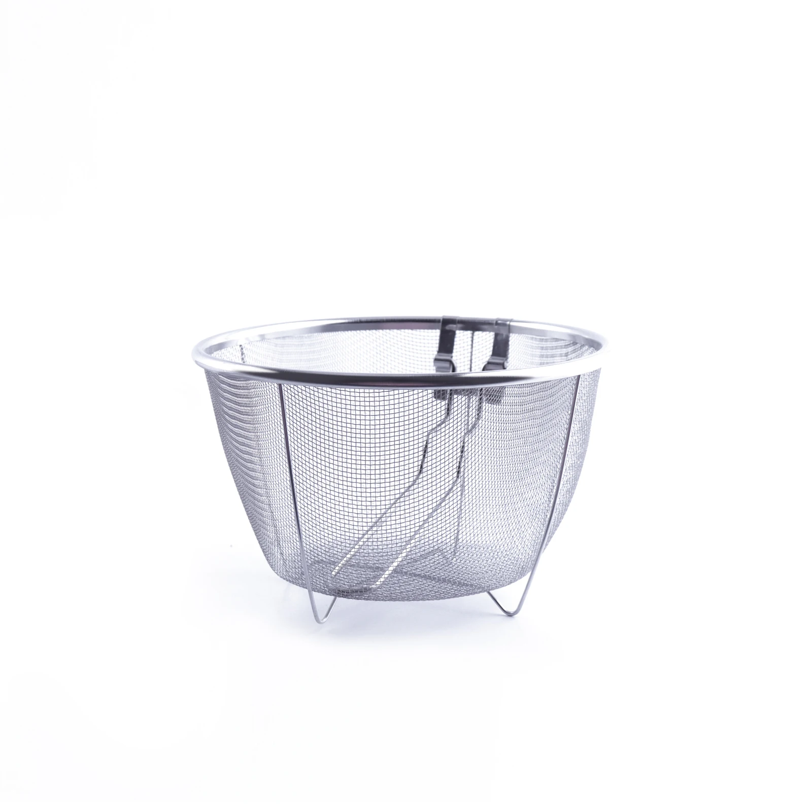 fried basket stainless steel Round Wire Mesh Strainers for Chicken Wings French Chip Frying With Detachable Handle