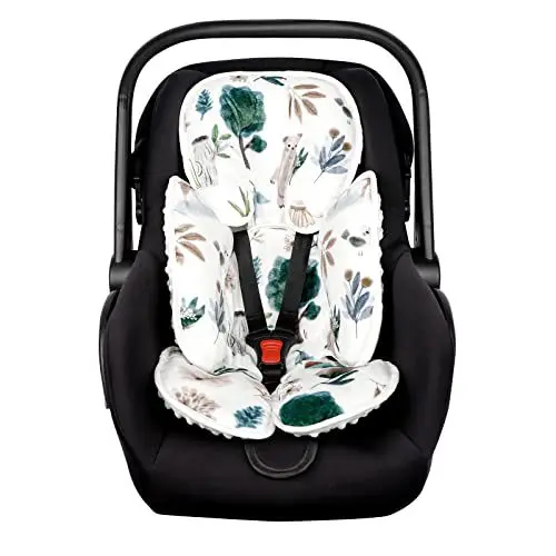 2-in-1 Reversible Infant Car Seat Head Neck Body Support, Ultra-Soft Minky and Microfiber Newborn Car Seat Insert carseatcover