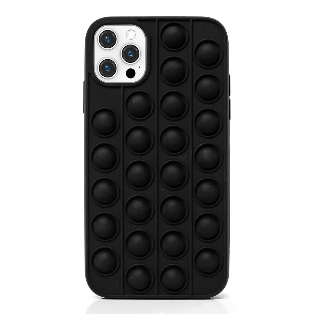  2021 Amazon Hot Sale Newest Stress Reliever Fidget Pop It Bubble Push Phone Case For Iphone 12 Pro