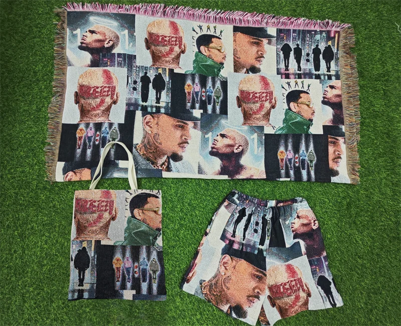 Custom Size Woven Tapestry Blanket Chris Brown Throw Rug and Throw Blanket Unique Custom Blanket