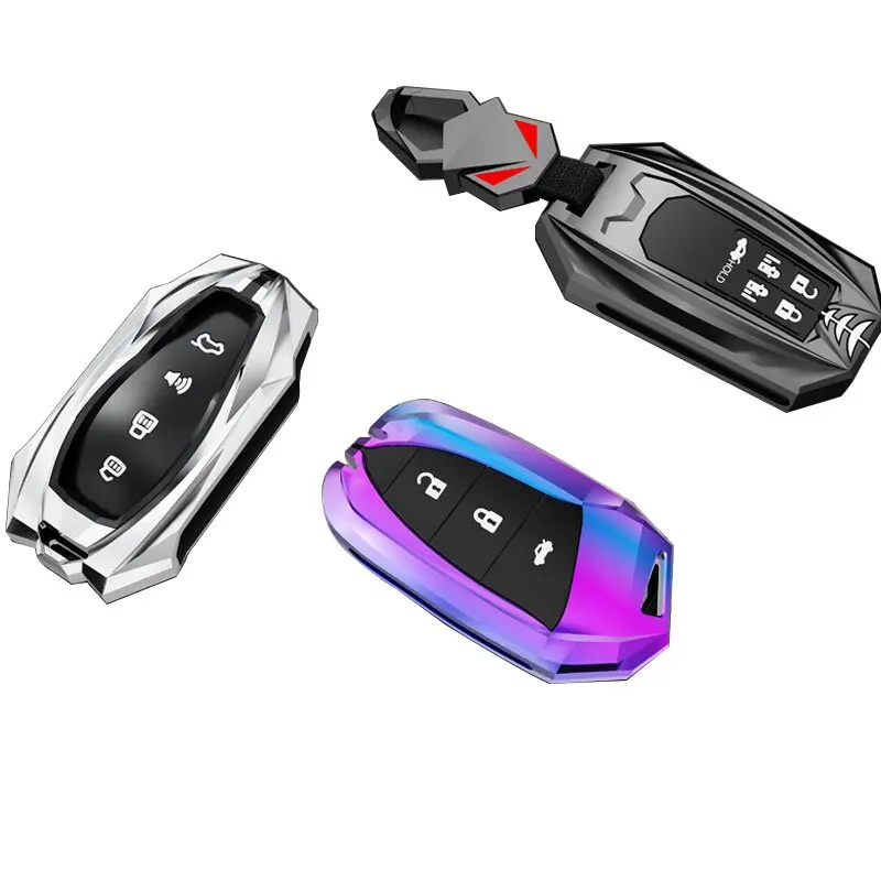 New Metal Leather Car Logo Key Case Cover For Toyota Camry Prius Land Cruiser Prado 150 Crown For Subaru Foreste XV Accessories