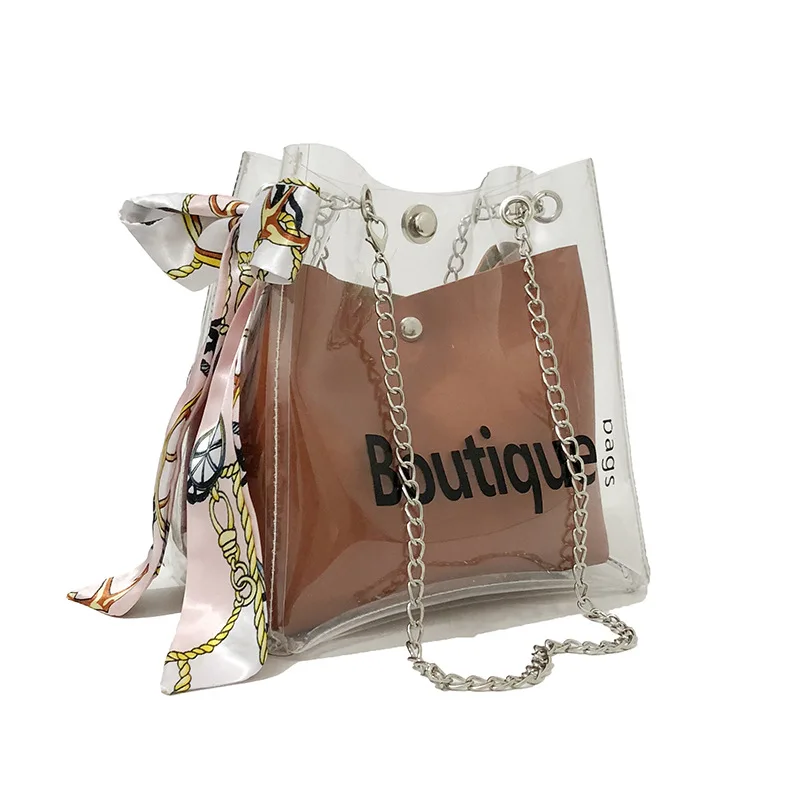 Wholesale Fashion Women Shoulder Bag Clear Jelly Clutch Purse Transparent Handbag