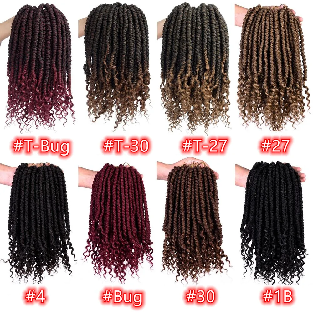 24 дюйма вязанные крючком дредлоки для увеличения объема наращивание волос повороты предварительно страсть твист афро кудрявый косички