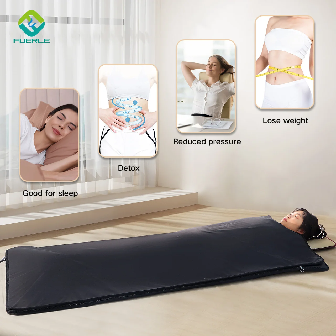 Customizable hottest infrarouge sauna blanket therapy zip up infrared sauna blanket for home spa body relax