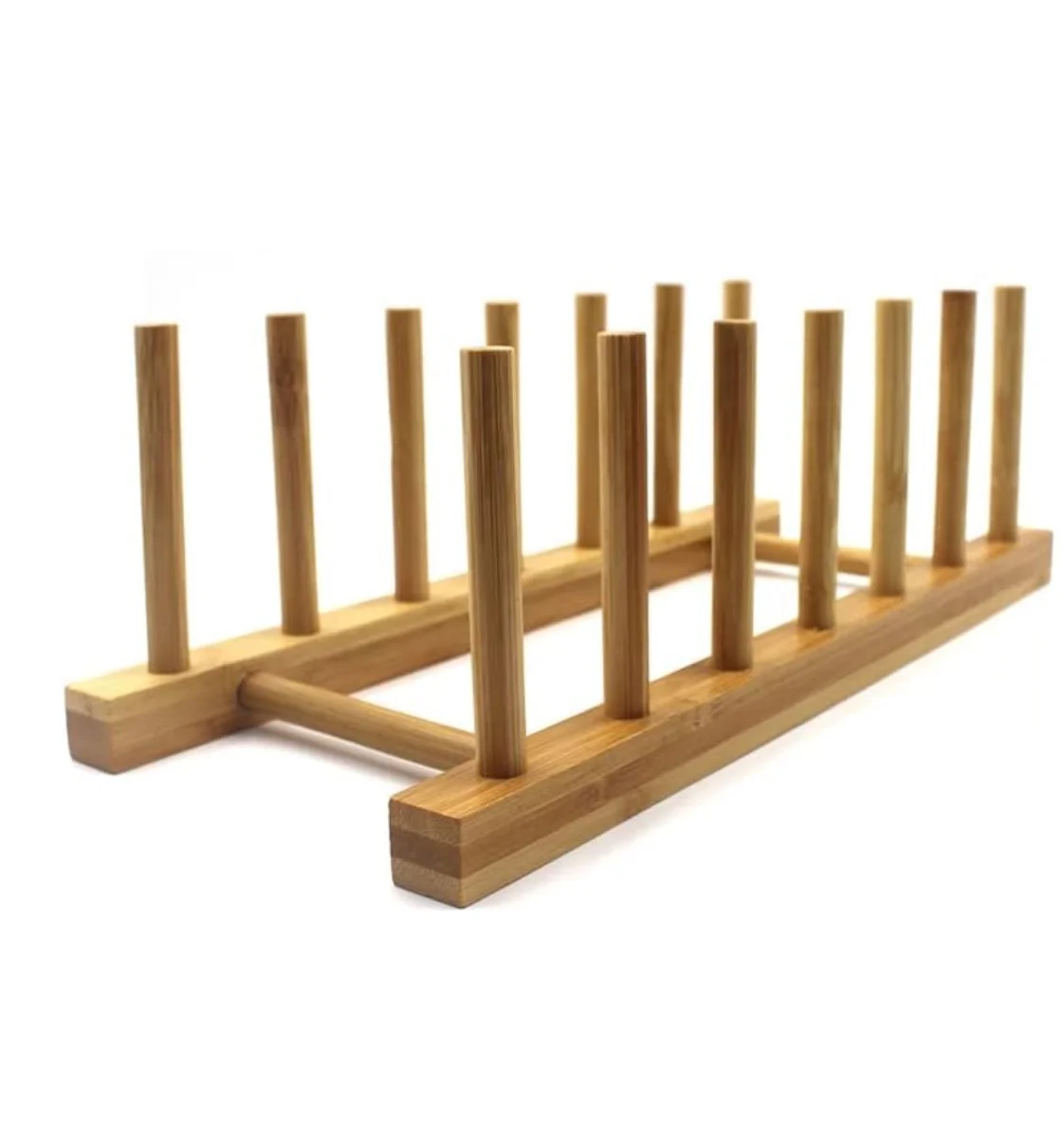 Bamboo Wooden Plate Racks Dish Stand Holder Kitchen Storage Cabinet Organizer for Dish/Plate/Bowl/Cup/Pot Lid/Cutting Board