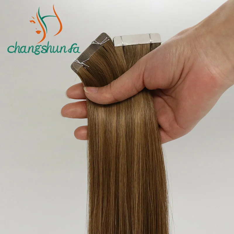 
Salon Quality Russian Virgin Double Drawn Remy Cuitlce Ash Blonde Balayage Ombre Tape In Human Hair Extension 