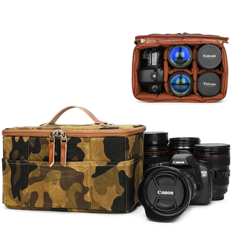 Camouflage Waterproof Camera and Lens Storage Carrying Case for Photography Equipment Bag