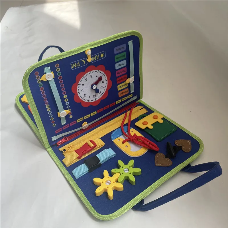 2022 new design Felt Early Educational Montessori Toys Busy Board For Baby