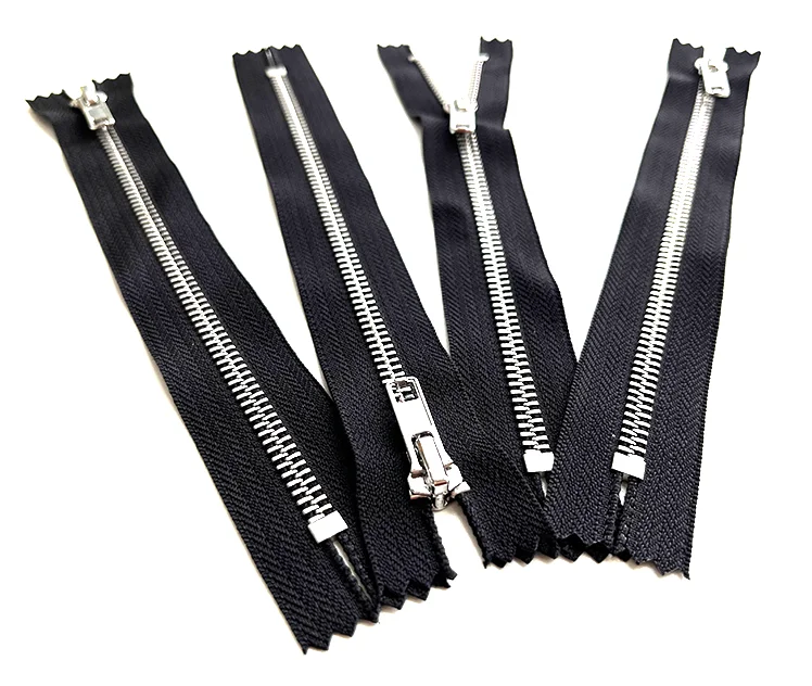 High Quality OEM Nickel Color Auto Lock Slider Closed End 5# Brass Y Teeth Paint Metal Zipper For Jeans