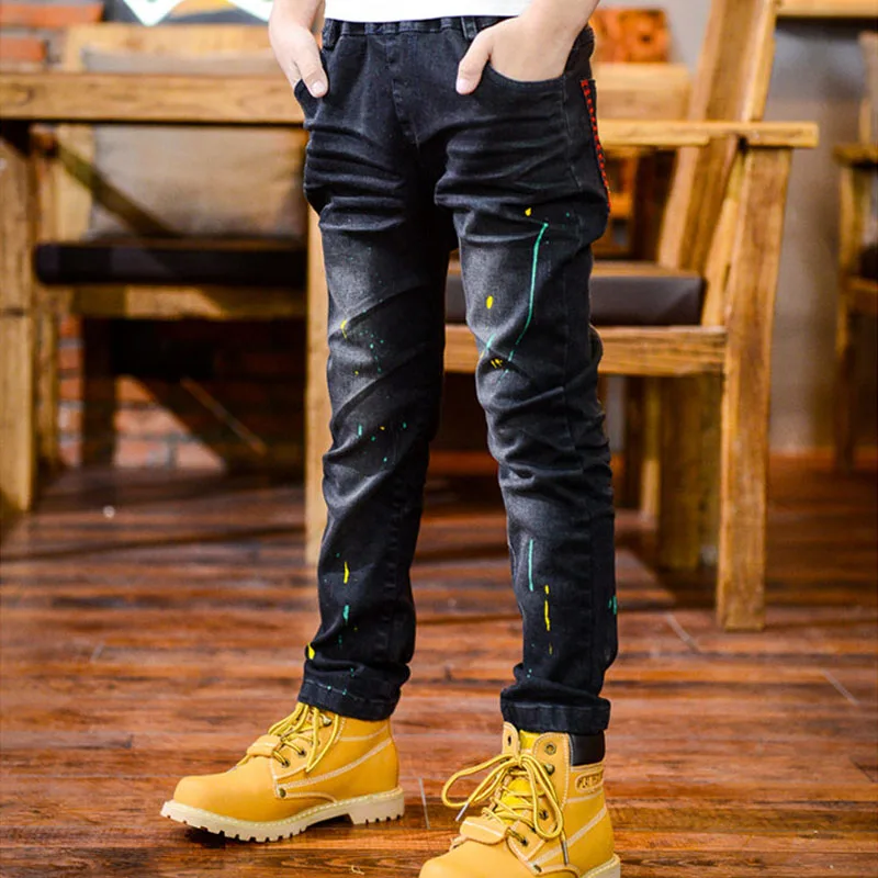 
4-13 Years Children Fashion Clothes Classic Denim Clothing Long Trousers Baby Boy Casual Bowboy Kids Boys Jeans Pants 
