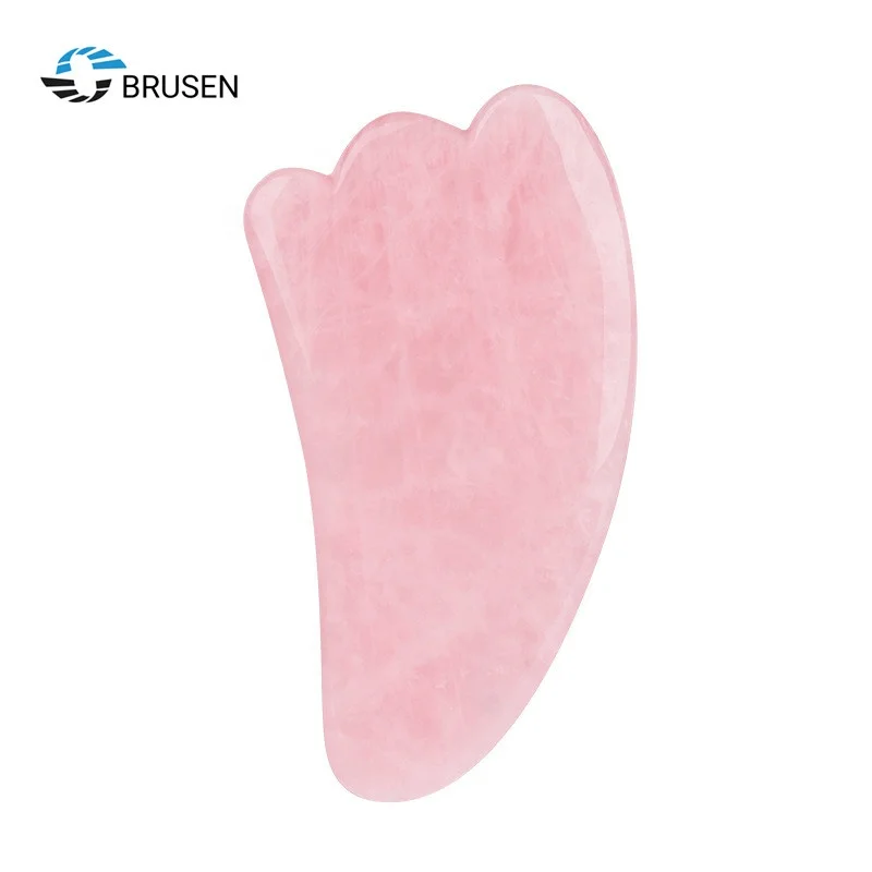 Amazon Rose Quartz Jade Stone Guasha Board 100% Natural Jade Material Gua Sha Scraping Massage Tool
