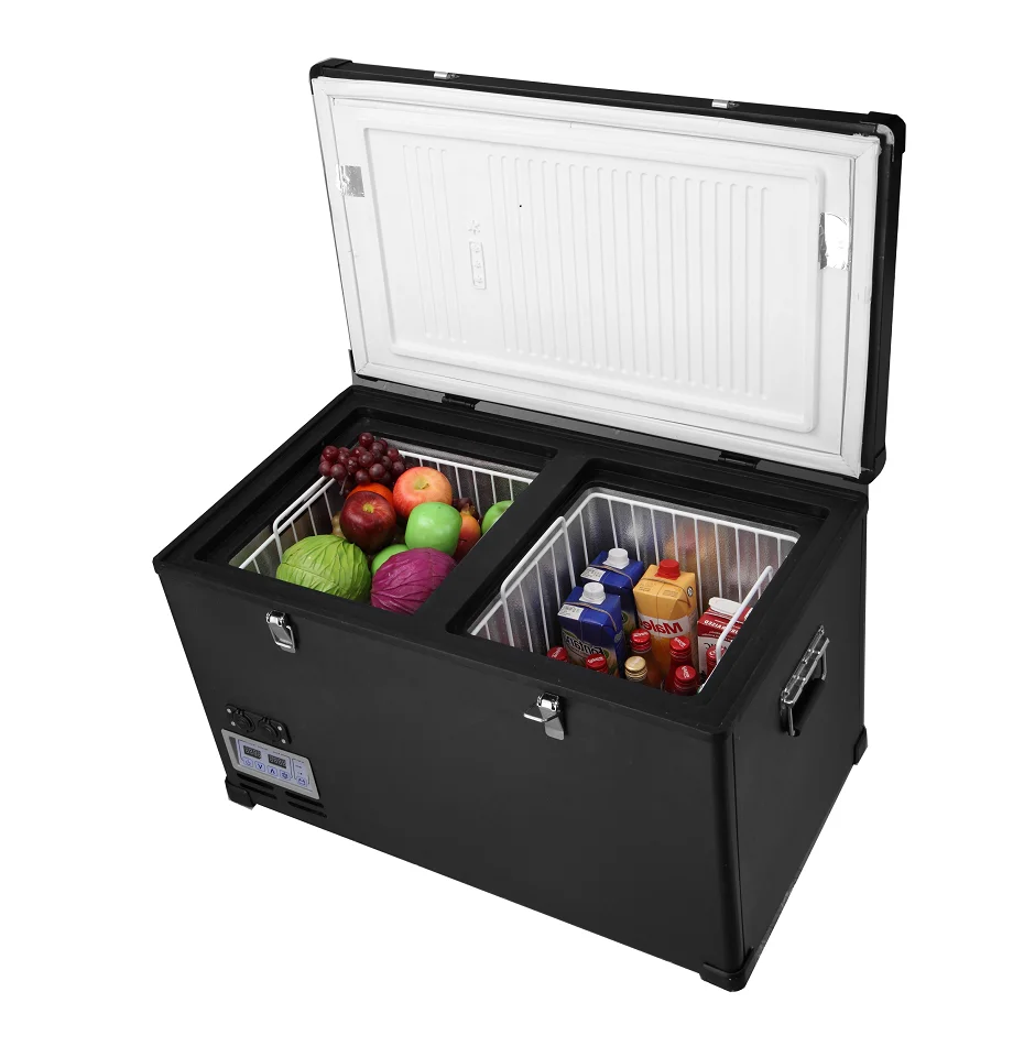 12v/24v DC single door and double room portable Auto fridge portable compressor car refrigerator off road for camping and travel
