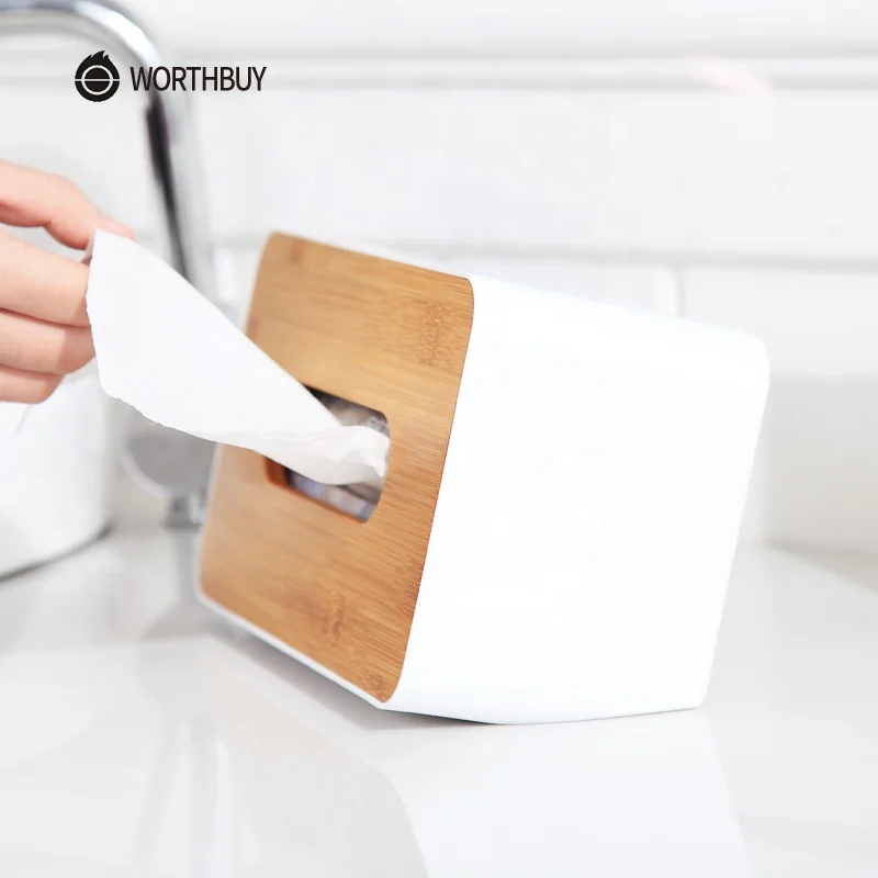 
Wholesale Wooden Tissue Box Paper Plastic Towel Holder With Wooden Cover Car Kitchen Napkin Paper Tissue Box Bathroom Accessory 
