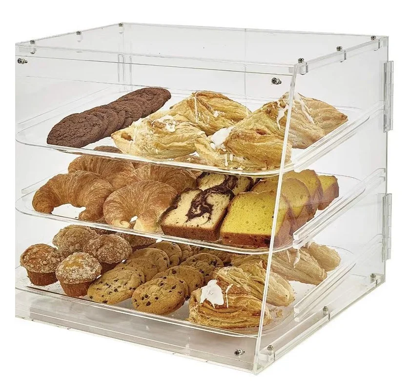Three Tier display cabinet shelf bakery furniture display showcase for bread bakery display rack