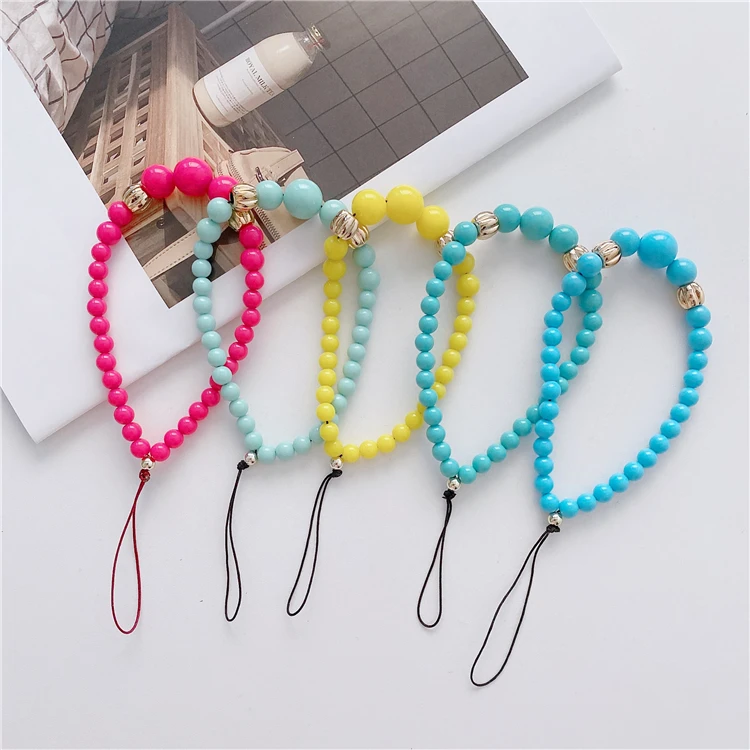 Ремешок для Телефона ручной работы с бусинами цепь из цветных бусин цепь для телефона