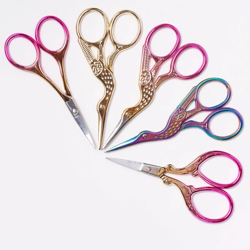 Stainless steel Nail art tools crane-shaped makeup retro small scissors