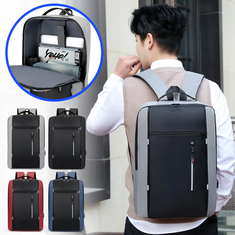 Large business 15.6 inch Usb charger backpack multi-function travelling backbag mochilas escolares