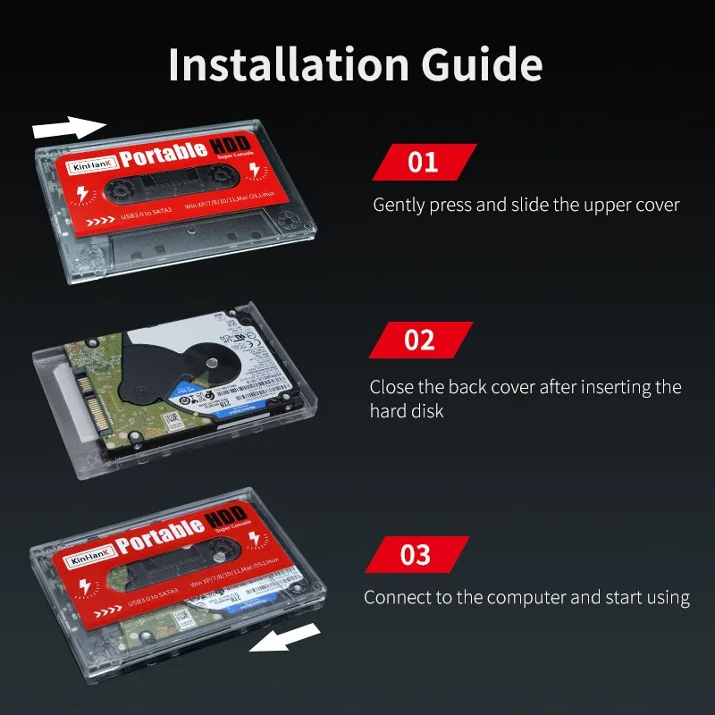 Portable 2T External Game Hard Drive Disk Laptop/PC Wired Connection Supports 63000+ Retro Arcade for CPS PS1/N64 Super Console