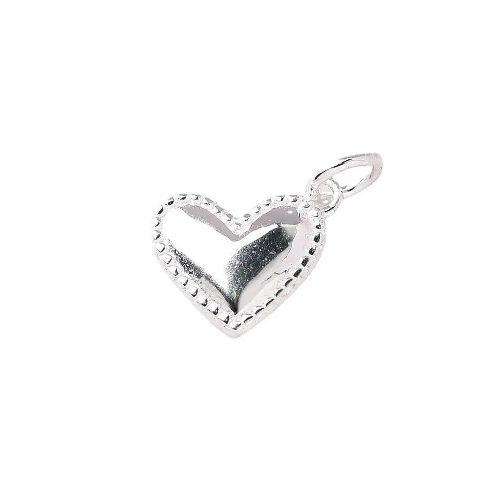S925 Silver Hand-Woven Diy Accessories Little Red Book Stereo Heart-Shaped Pendant Love Pendant Jewelry Findings & Components