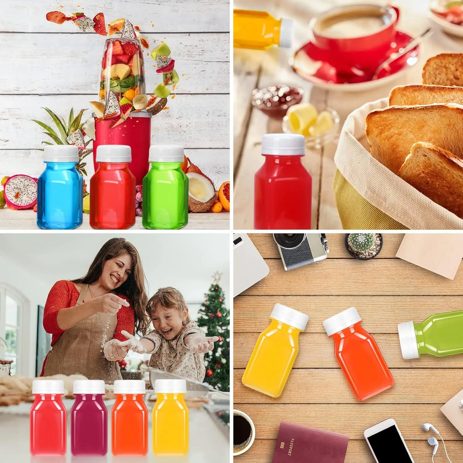 Wholesale Takeaway Disposable Plastic Bottles 4 oz Custom LOGO Plastic Drink  Bottle For Juice