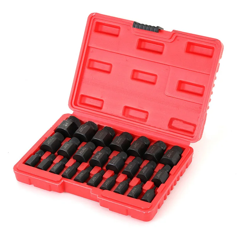 25pieces Broken Bolt Extractor Damaged Screw Extractor Remover Set Hex Shank Screw Remover Extractor Removal Tool Kit