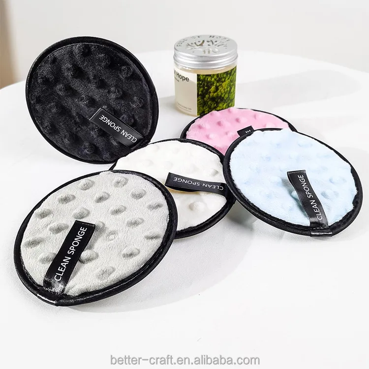 Custom logo private label microfiber makeup remover pads High Quality Cleansing Face Washable Makeup Remover Pads set