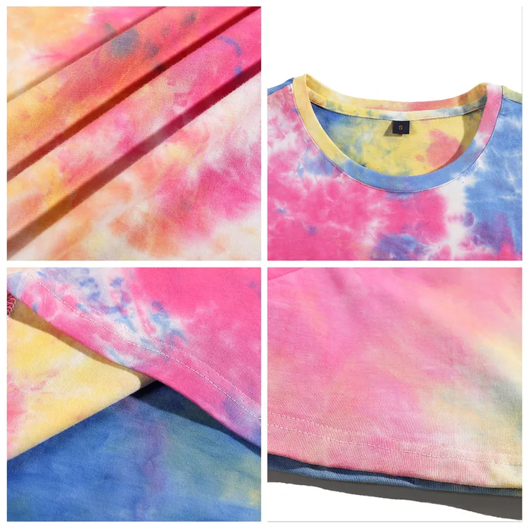 High Quality Unisex tee Plain 100% Cotton Short-Sleeved Tie-dye T-shirt Plus Size T-shirts