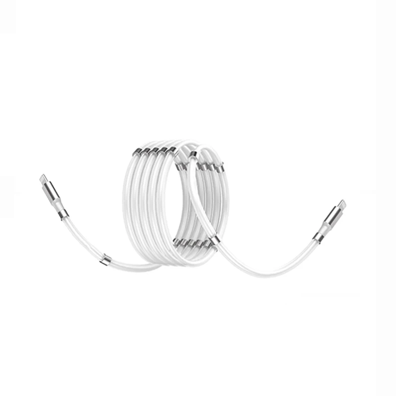 Amzom Hot Cheap Self-winding Usb Data Transfer Magnet  Fast  Charging  Cable