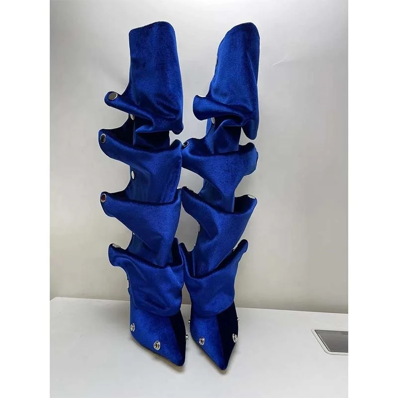 IDOIT Latest Pointed Toe Buckle Stiletto Removable Two Wear Boots Transformer Over The Knee Boots Thigh High Women Suede Boots