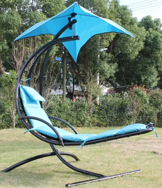 Outdoor Garden And Patio Steel Frame Stand Swing Chair Portable Folding Camping Metal Hammock Set