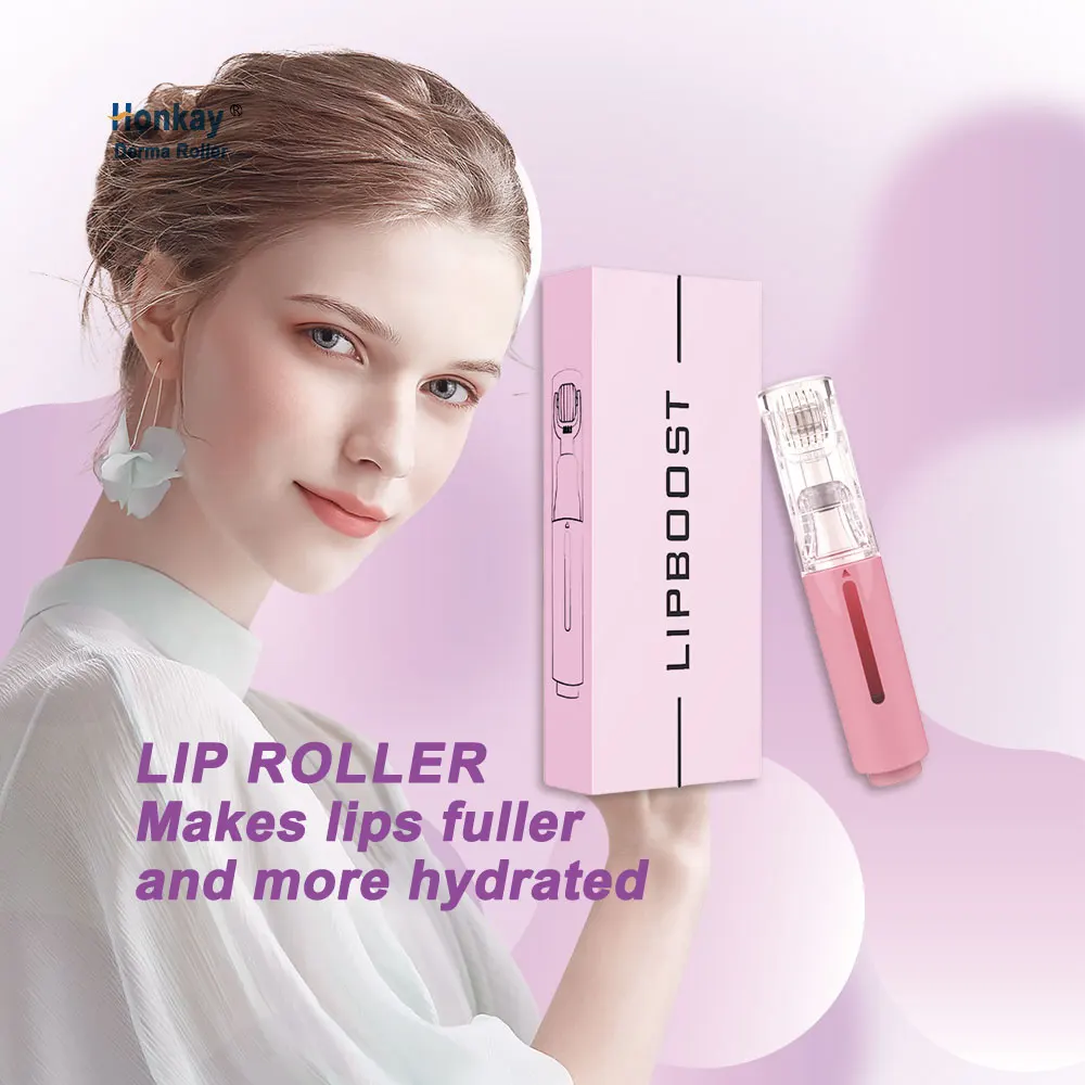 105 Pin Facial Hydra Serum Solution Derma Roller Titanium Portable Lip Gloss Roller Ball Tube With Smart Press