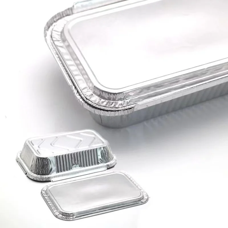 2024 New heavy duty rectangular aluminum foil container 5000cc 11 lb large aluminum foil food container tray lid